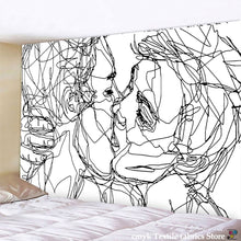 Load image into Gallery viewer, Creative Line Draw Tapestry Wall Hanging Boho Decor Hippie Kiss Psychedelic Wall Tapestry Abstract Carpet Wall Cloth Tapestries