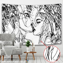 Load image into Gallery viewer, Creative Line Draw Tapestry Wall Hanging Boho Decor Hippie Kiss Psychedelic Wall Tapestry Abstract Carpet Wall Cloth Tapestries