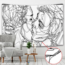 Load image into Gallery viewer, Creative Line Draw Tapestry Wall Hanging Boho Decor Hippie Kiss Psychedelic Wall Tapestry Abstract Carpet Wall Cloth Tapestries