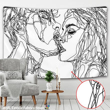 Load image into Gallery viewer, Creative Line Draw Tapestry Wall Hanging Boho Decor Hippie Kiss Psychedelic Wall Tapestry Abstract Carpet Wall Cloth Tapestries