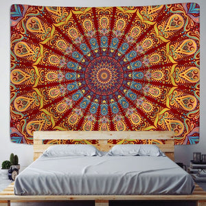 India Mandala Tapestry Wall Hanging Boho Decor Wall Cloth Tapestries Psychedelic Hippie Night Moon Tapestry Mandala Wall Carpet