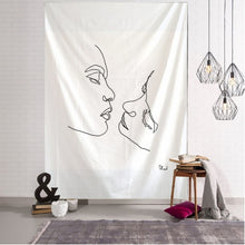 Load image into Gallery viewer, Creative Line Draw Tapestry Wall Hanging Boho Decor Hippie Kiss Psychedelic Wall Tapestry Abstract Carpet Wall Cloth Tapestries