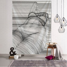 Load image into Gallery viewer, Creative Line Draw Tapestry Wall Hanging Boho Decor Hippie Kiss Psychedelic Wall Tapestry Abstract Carpet Wall Cloth Tapestries