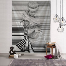 Load image into Gallery viewer, Creative Line Draw Tapestry Wall Hanging Boho Decor Hippie Kiss Psychedelic Wall Tapestry Abstract Carpet Wall Cloth Tapestries