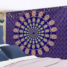 Load image into Gallery viewer, India Mandala Tapestry Wall Hanging Boho Decor Wall Cloth Tapestries Psychedelic Hippie Night Moon Tapestry Mandala Wall Carpet