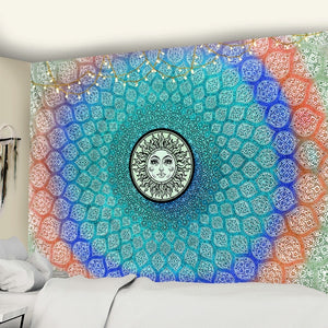 India Mandala Tapestry Wall Hanging Boho Decor Wall Cloth Tapestries Psychedelic Hippie Night Moon Tapestry Mandala Wall Carpet