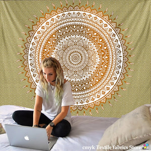 India Mandala Tapestry Wall Hanging Boho Decor Wall Cloth Tapestries Psychedelic Hippie Night Moon Tapestry Mandala Wall Carpet