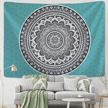 Load image into Gallery viewer, India Mandala Tapestry Wall Hanging Boho Decor Wall Cloth Tapestries Psychedelic Hippie Night Moon Tapestry Mandala Wall Carpet